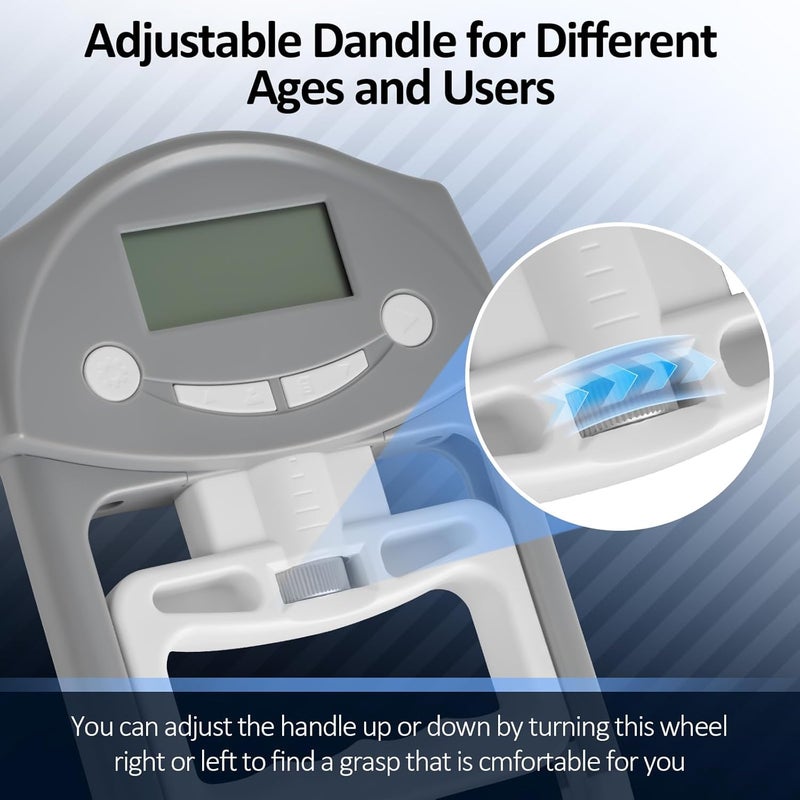 KYTO Grip Strength Tester, Digital Hand Grip Dynamometer with LCD Display, Adjustable Handle, 19-User Memory, 220Lbs/99Kgs – Track Your Grip Strength Progress - Image 4